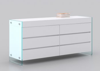 Il Vetro Double Dresser in High Gloss White by Casabianca [CBD-Il Vetro Double White]