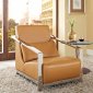 Erika Chair in Camel Leather w/Optional Ottoman by Whiteline