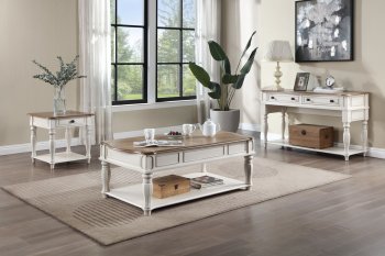 Florian Coffee Table 3Pc Set LV01662 in Antique White by Acme [AMCT-LV01662 Florian]