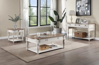 Florian Coffee Table 3Pc Set LV01662 in Antique White by Acme