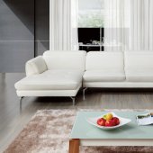 Orchard Sectional Sofa in White Leather by Beverly Hills