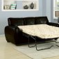 Black Bonded Leather Modern Sofa w/Full Size Sleeper