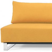 Basic Mustard Fabric Modern Sofa Bed w/Stainless Steel Legs