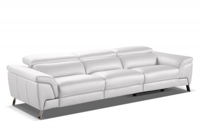 Azur Reclining Sofa in White Full Leather by VIG