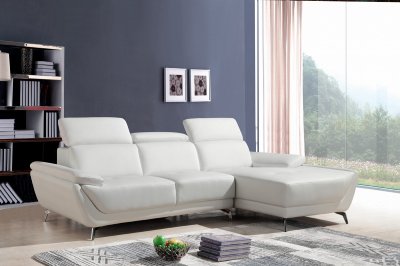 Sterling Sectional Sofa 1716 in White Eco-Leather by VIG