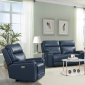 Santana Power Motion Sofa in Navy Leather Match by Klaussner