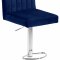 Joel Bar Stool 710 Set of 4 Navy Velvet Fabric by Meridian