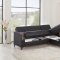 Almira Sectional Sofa in Black Leatherette by Casamode