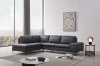 Decker Sectional Sofa in Gray Leather by Beverly Hills