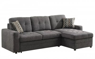 Gus Sectional Sofa 501677 by Coaster in Fabric w/Sleeper