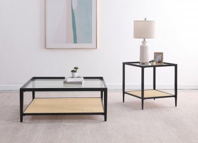 Amherst Coffee Table 3Pc Set 710658 Natural & Black by Coaster