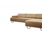 Tan Fabric Modern Sectional Sofa w/Adjustable Backrests