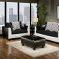 Fabric and Vinyl Two-Tone Modern Sofa & Loveseat Set w/Options