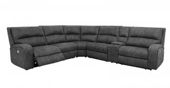 Penelope 5168 Power Motion Sectional Sofa in Gray by Manwah [SFMLSS-5168 Penelope Gray]