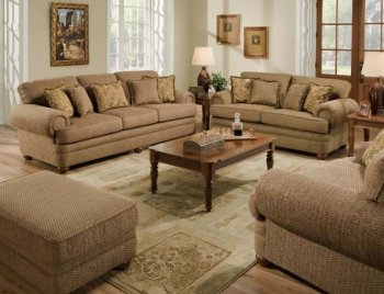 Peat Fabric Modern Sofa+Loveseat Set w/Optional Chair & Ottoman [UDS-7552-Peat]