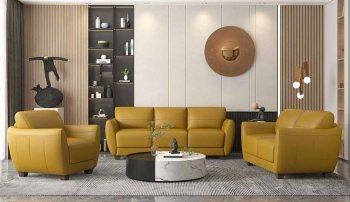 Valeria Sofa 54945 in Mustard Leather by Mi Piace w/Options [MPS-54945 Valeria MI Piace]