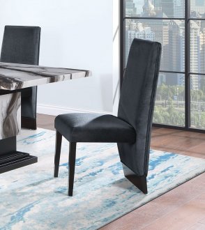 D12DC Dining Chair Set of 4 in Black Velvet by Global