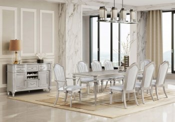 Evangeline Dining Table 107551 Silver Oak by Coaster w/Options [CRDS-107551 Evangeline]