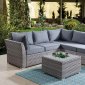 Laurance Outdoor Patio Sectional Sofa Set OT01092 Gray by Acme