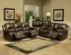 Coffee Leather Sonoma Motion Sofa & Loveseat Set w/Options