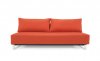 Red Ifelt Fabric Modern Sofa Bed w/Stainless Steel Legs