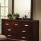 Deep Cherry Finish Contemporary Bedroom w/Chamfered Moldings