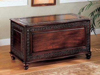 Deep Tabacco Large Scale Cedar Chest w/Carving Delails [CRC-521-900012]