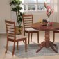 Oak Wood Finish Round Pedestal Base Table