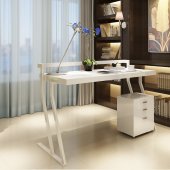 A48 Modern Office Desk by J&M in White Lacquer