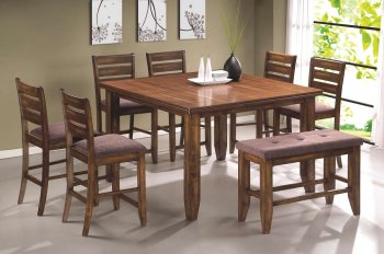 Oak Finish Modern 8Pc Counter Height Dining Set [CRDS-102738]