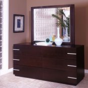 Dark Espresso Finish Modern Six-Drawer Dresser