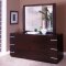 Ivory Color Leather Upholstery Contemporary Bedroom Set