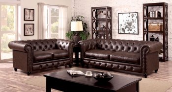 Stanford Sofa CM6269BR in Brown Leatherette w/Options [FAS-CM6269BR-Stanford]