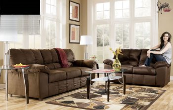 Cafe Microfiber Casual Sofa & Loveseat Set by Ashley Design [PNS-U715-Dominator]