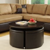 3217PU Rowley Gas Lift Table by Homelegance w/4 Storage Ottomans