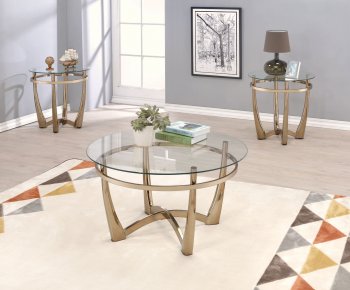 Orlando II Coffee Table 3Pc Set 81610 in Champagne by Acme [AMCT-81610 Orlando II]