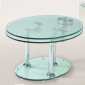 Modern Coffee Table With Round Glass Top And Extension