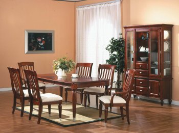 Cherry Finish Traditional 5Pc Dining Room Set w/Optional Items [WDDS-905-401]