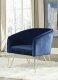 905452 Set of 2 Accent Chairs in Blue Velvet by Coaster