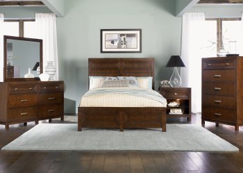 Coffee Bean Finish Transitional Style Bed w/Optional Case Goods [LFBS-638-BR]