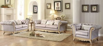 Chambord Sofa 18289 in Champagne Fabric by Homelegance w/Options [HES-18289 Chambord]