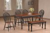 Black & Cherry Two-Tone Finish Modern 6Pc Dining Set