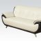 50765 Olivette Sofa in Cream & Black Bonded Leather by Acme