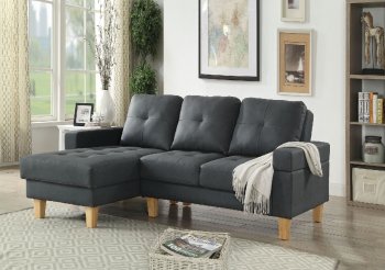 Goldenrod Sectional Sofa 53115 in Dark Gray PU by Acme [AMSS-53115-Goldenrod]