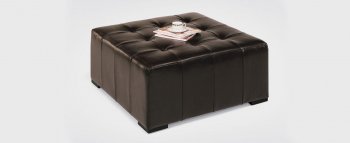 Brown Bycast Leather Modern Empire Ottoman [ARO-Empire Brown]