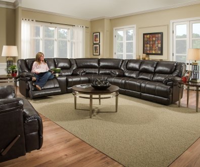 50451BR Recliner Sectional Sofa in Bingo Brown by Beautyrest