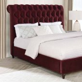 Devon Upholstered Bed 360341 in Wine Red Fabric by Coaster