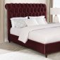 Devon Upholstered Bed 360341 in Wine Red Fabric by Coaster