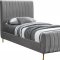 Zara Bed in Grey Velvet by Meridian w/Options