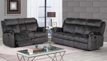 U7303 Reclining Sofa in Domino Granite by Global w/Options [GFS-U7303 Domino Granite]